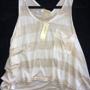 Painted Threads taupe striped tank